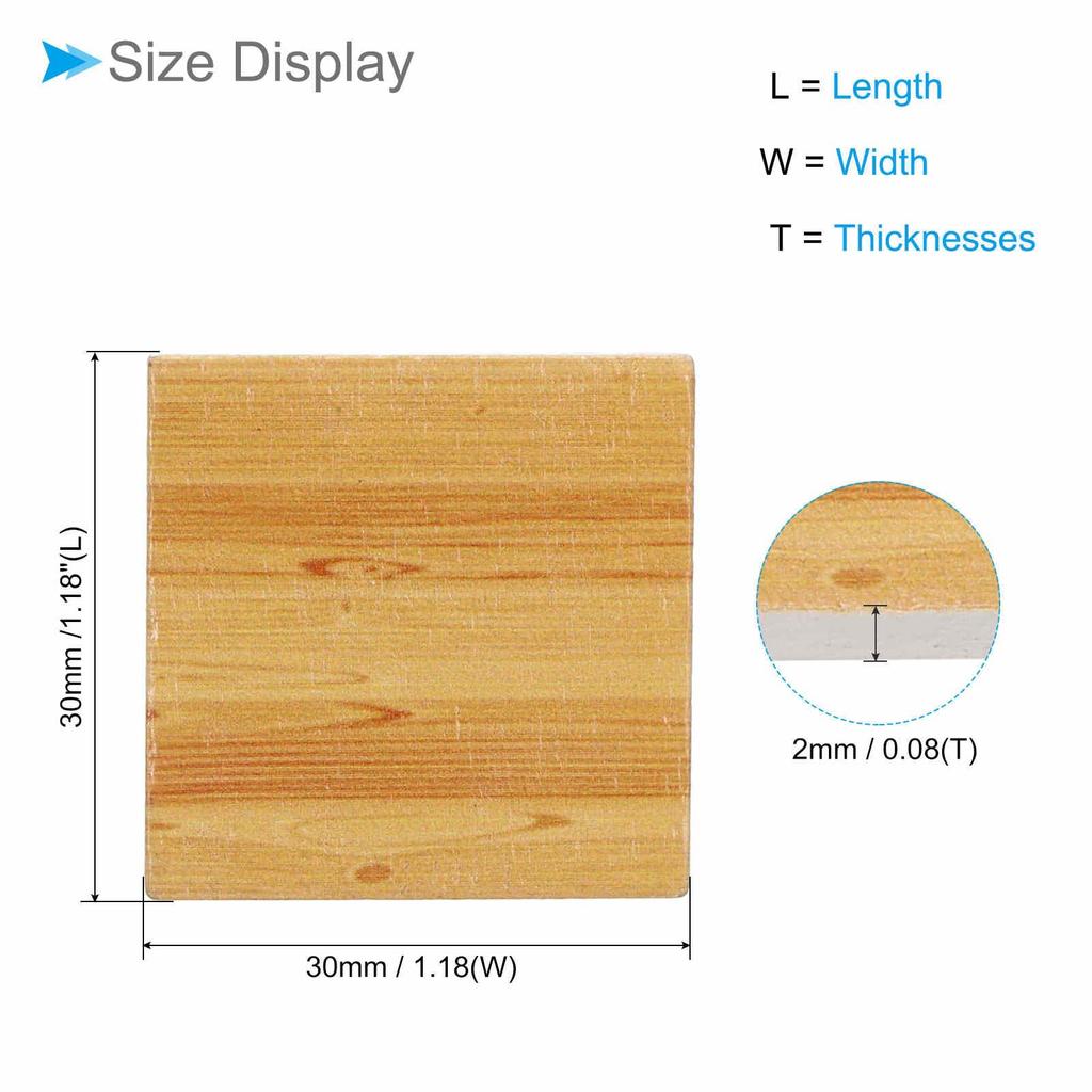 CoCud Dollhouse Floor Tiles, 1.18-inch Square Wooden Miniature Flooring - (Use: Dollhouse Decor) Pack of 18