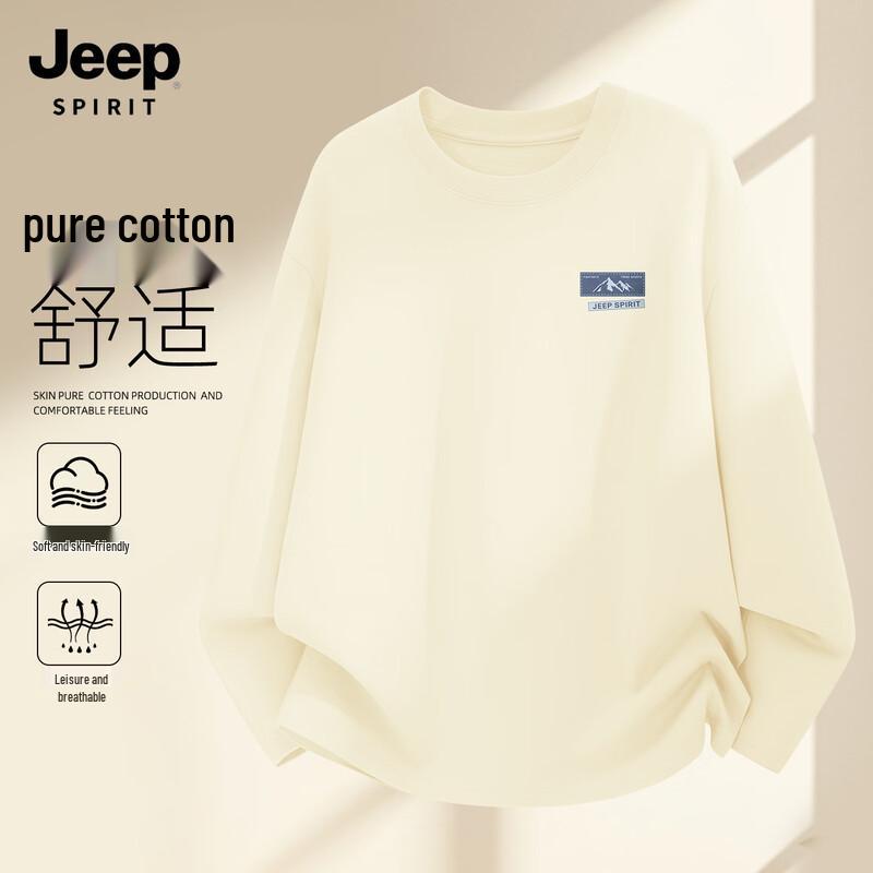 JEEP SPIRIT Men s 2026 Pure Cotton Long-Sleeve T-Shirt L