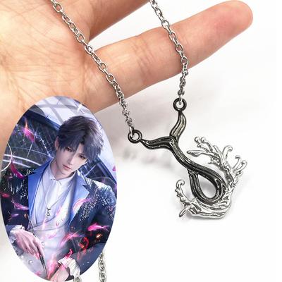 Game Love and Deepsapce Rafayel Cosplay Necklace Unisex Chain Choker Jewelry Fishtail Pendant Hip-pop Costume Accessory Prop
