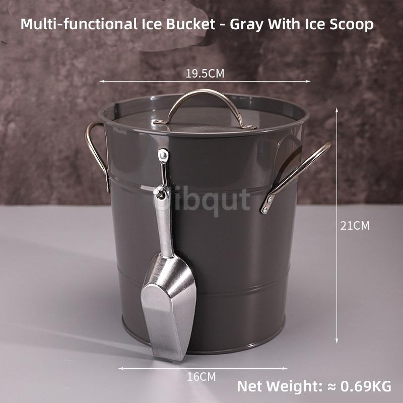 Internet Celebrity Retro Beer Beverage Ice Bucket High Aesthetic Home Handheld Tin Ice Bucket Camping Bar KTV Tonneau En Bois