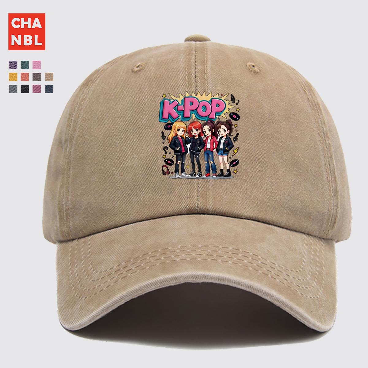 pc KPOP Themed Cartoon Group Printed Baseball Cap Fashionable Trendy Curved Brim Hat Unique EyeCatching Design Unisex Adju 1pc