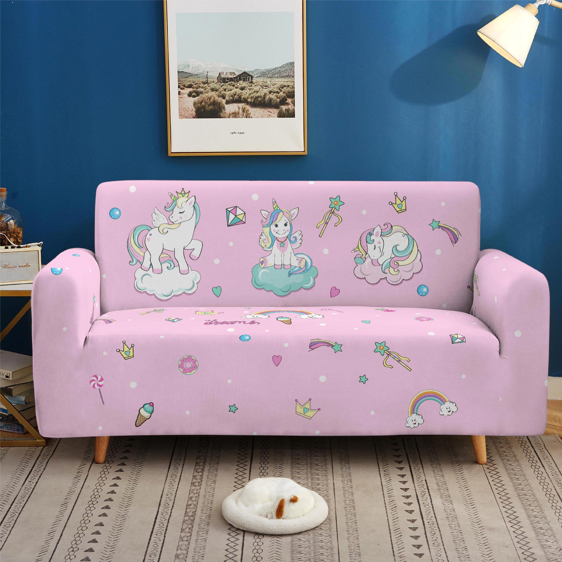 Elastic All-Inclusive Sofa Cover, Unicorn Multi-Person Combination Sofa Cover, Lazy Sofa Cover 90 * 140cm one seat
