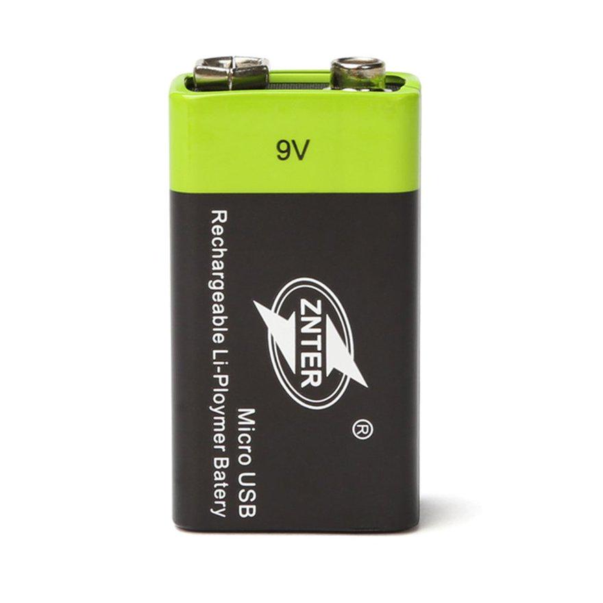 Buy 2pcs ZNTER UltraEfficient 9V 400mAh USB Rechargeable 9V Lithium