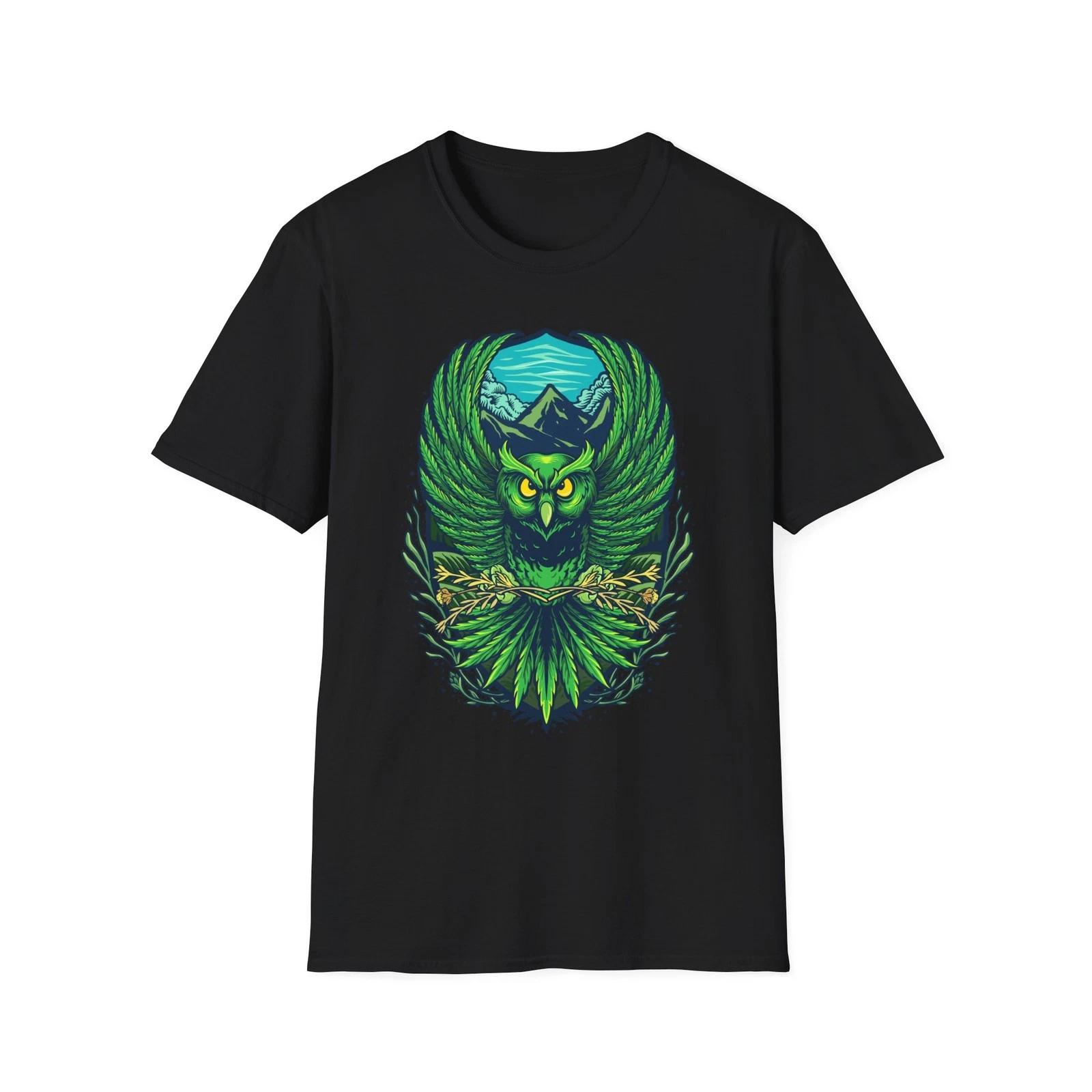 Nature-Inspired Owl Graphic T-Shirt, Unisex Shirt, Wildlife Tee M