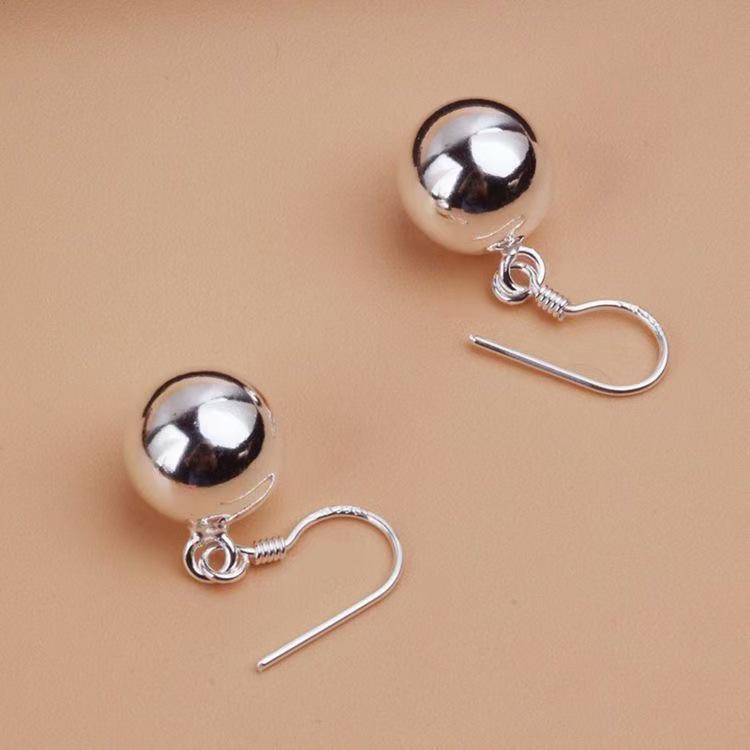 Sterling Silver Ball Bell Earrings for Women - Simple and Trendy Dangle Jewelry Gift