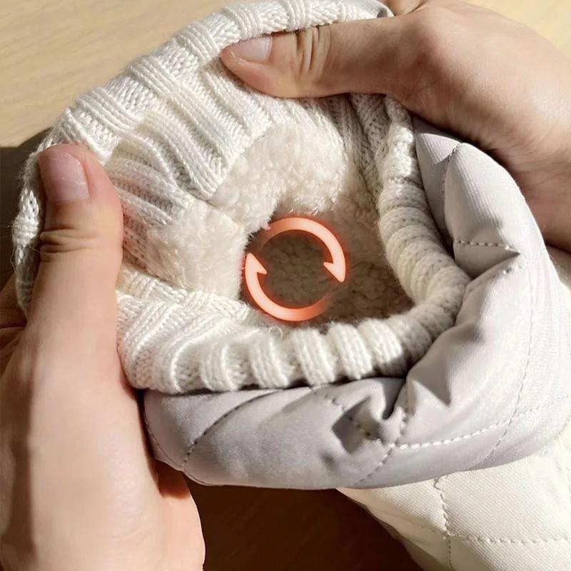 Thicken Plush Warm Winter Cotton Shoes for Women 2024 Thick Sole Waterproof Snow Boots Woman Non Slip Platform Ankle Booties