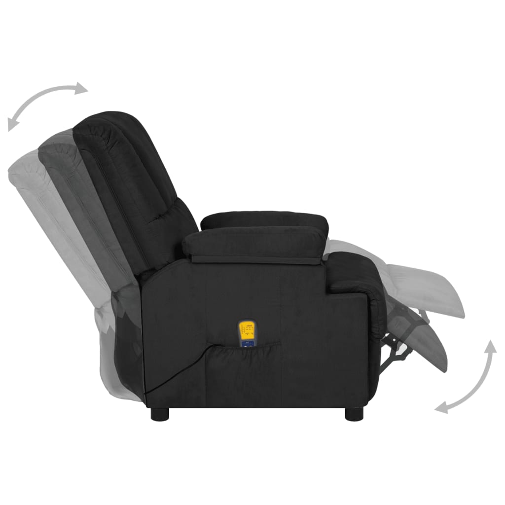 Massage Chair Black Microfiber Fabric