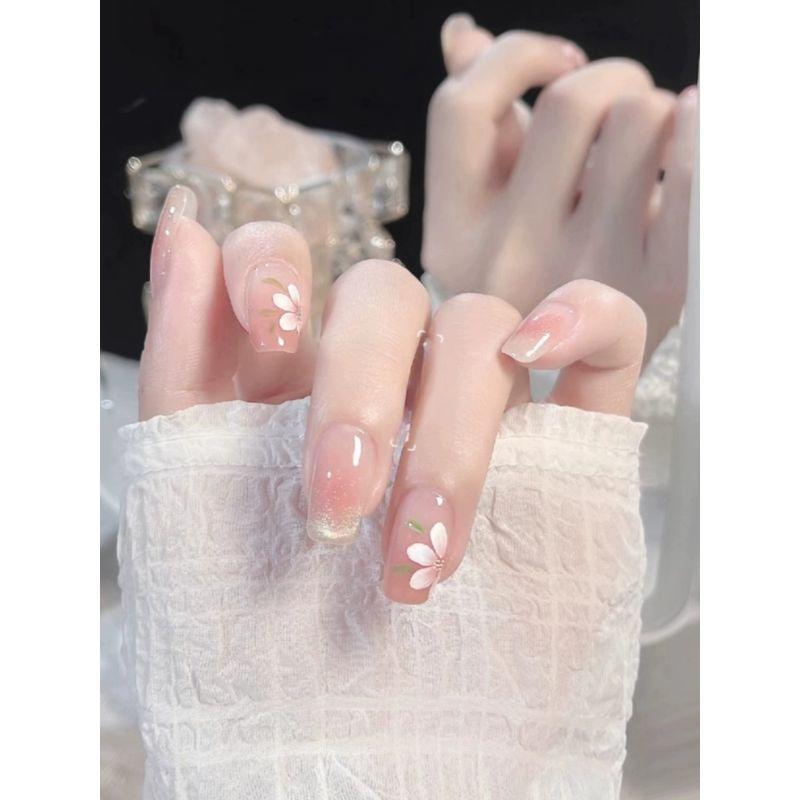 

New Arrival Hand-Worn Armor Crystal Cat s Eye Hand-Painted Camellia White Dignified Goddess Nail Stickers In Stock New ladder m code cat s eye Camellia