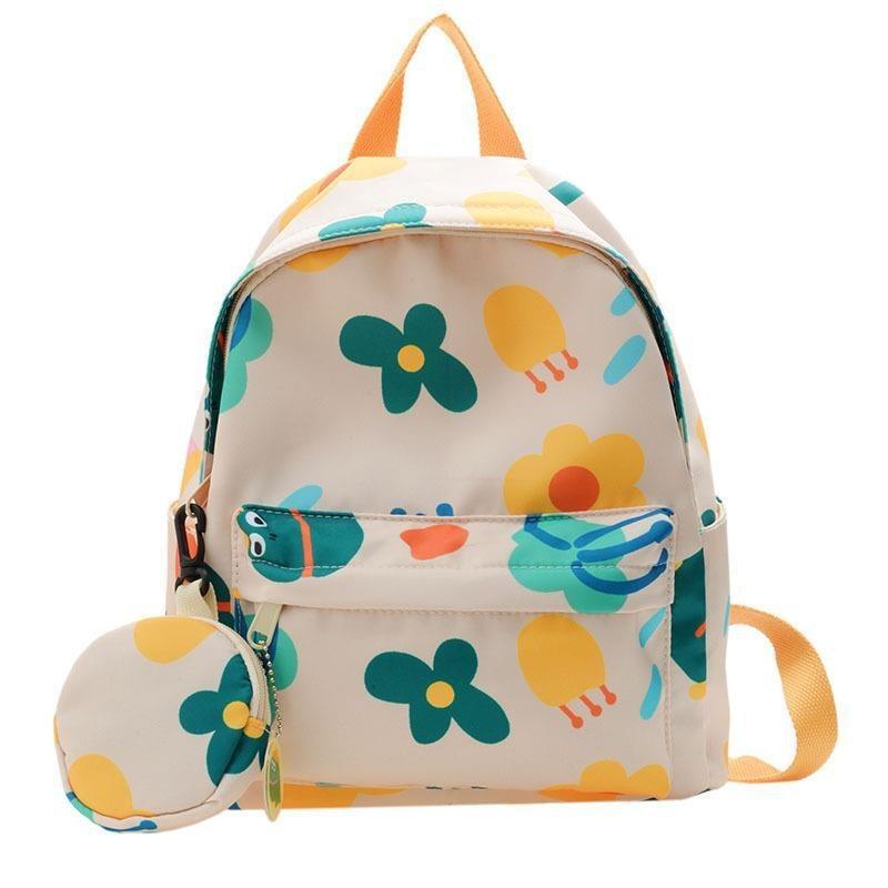 Chic Modern Design Girls Double Shoulder Bag In Colorful Floral Print For School белый