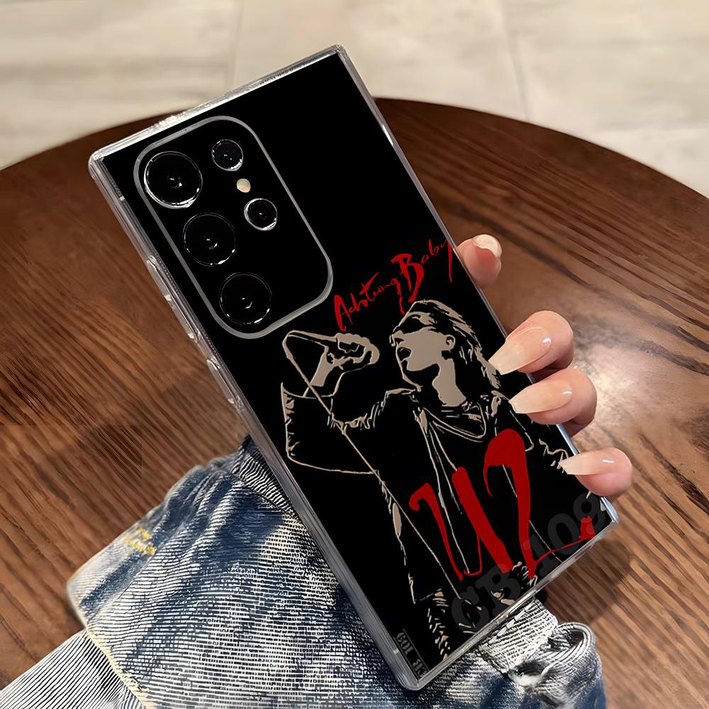 U2 Band Phone Case For Samsung S26 S25 S24 Ultra S23 Fe S22 S20 S21 Plus Plus 5G Fe Transparent Cover