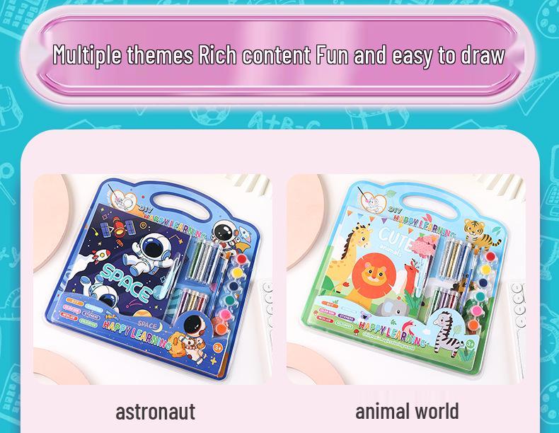 KPOP Witch Group DIY Coloring & Glitter Makeup Book with Sanrio Watercolor Set