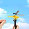with Handle Cable Drawstring Helicopter Toy Pull Line Helicopter Toys  Kids Outdoor Toy