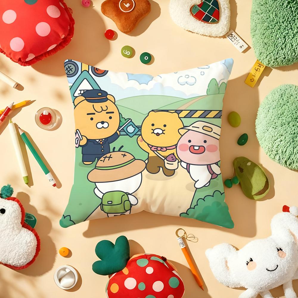 Cushion Cover Plush Fabric Soft Double-Sided Printed Sofa Warm Winter Home Gift Pillow Cover C-Choonsik Kakao Kakaotalk