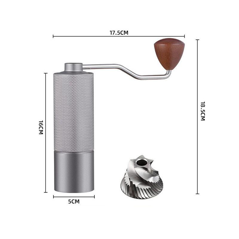 Adjustable Coffee Bean Grinder Manual Coffee Grinder Diamond Grinder CNC Stainless Steel Core Lengthened Handle Double Bearing