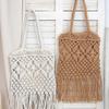 WTEMPO Straw-woven Bag Retro Hollowed-out Hand-woven Single-shoulder Cotton Thread Crossbody Bag Casual Vacation Bucket Beach Bag
