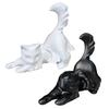 Halloween Ghost Cat Statue Glow-in-the-dark Black White Ghost Cat Resin Figurine Ornament Desktop Decoration Cat Lovers Gift