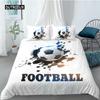 Soccer Duvet Cover Set Football Design Old Plaster Wall Destruction Punching Bedding Teens Queen Polyester Quilt