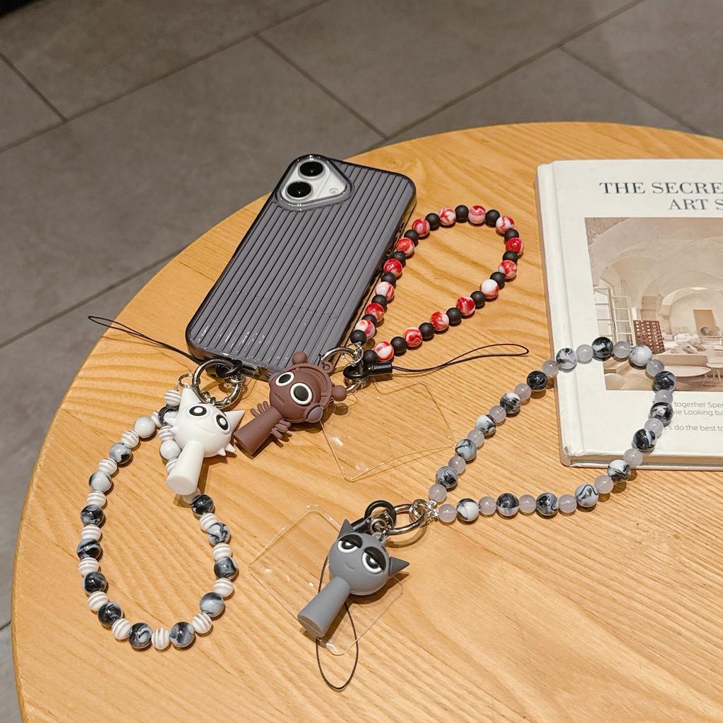 Cross-Border Cartoon Phone Pendant: Anti-Loss Lanyard & Silicone Beaded Bracelet Keychain Gift Set