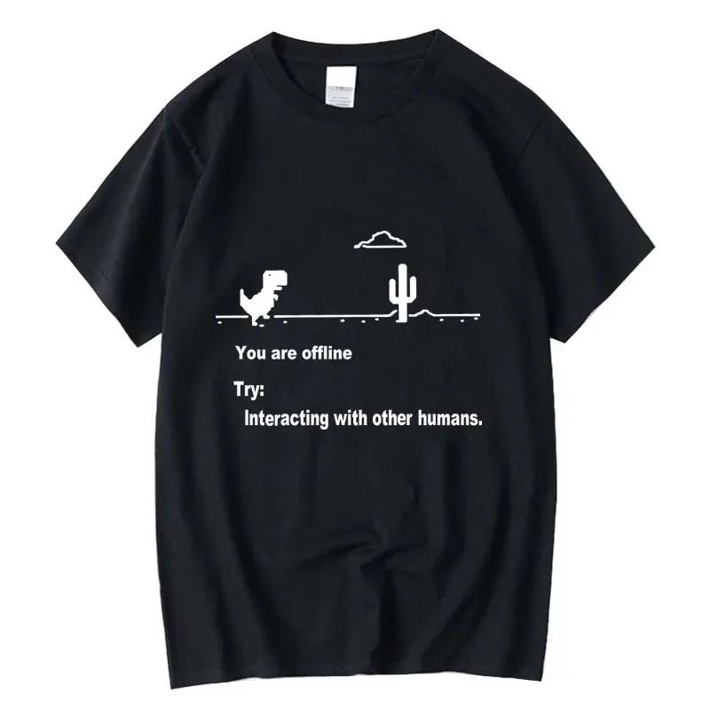 

Summer Women Men s High Quality Funny Dinosaur Print T Shirt Loose O-neck Men Tshirt Short Sleeve T-shirt Male Tees Tops - M... S
