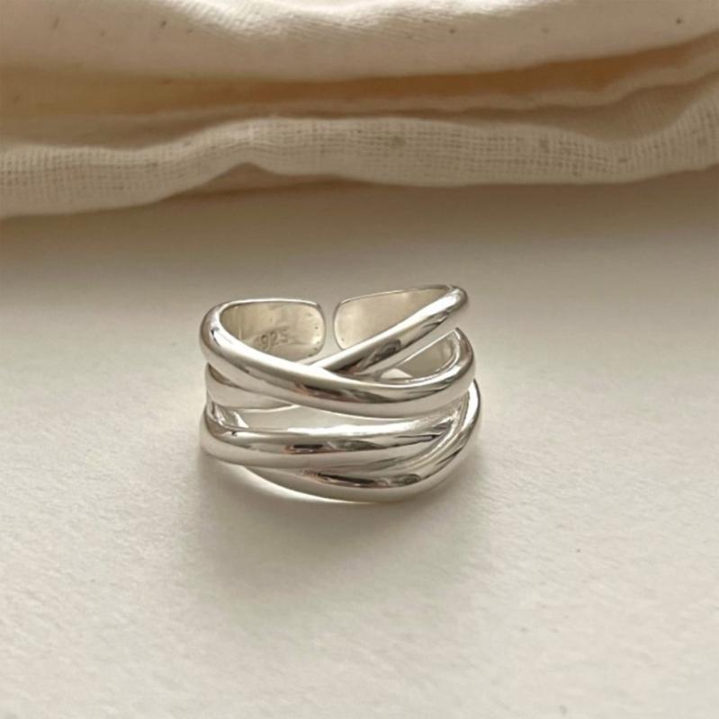 Geometric Irregular Rings Adornment Chic Irregular Line Crossed Ring For Women Great For Party And Everyday Wear