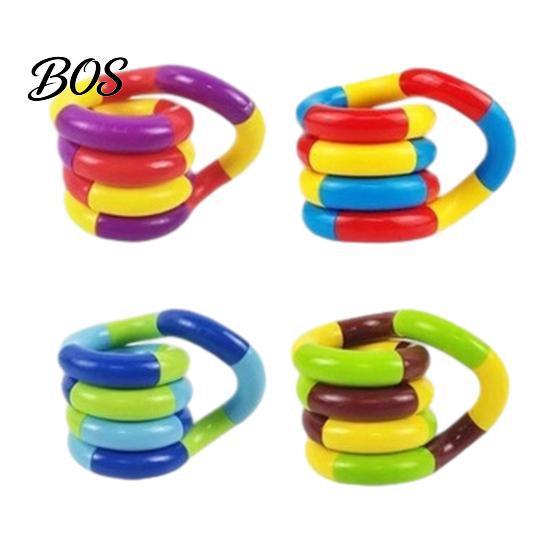 Twisted Loop Toy 2/4/6Pcs Stress Relief Plastic Focus Aid Hand Finger Handheld Fidget Gadget Flexibility Training Portable Educational Twisting Twist