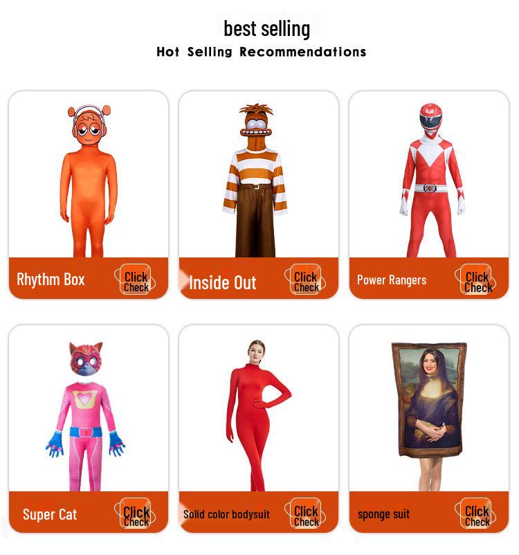 SuperKitties 5-Piece Halloween Jumpsuit Costume for Stage Performance
