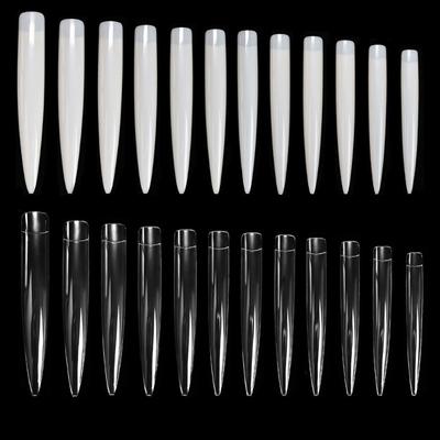 Manicure Nail Tips Collection 12pcs Clear False Nails for Creative Manicure Adapts To Any Nail Shape Easy Application
