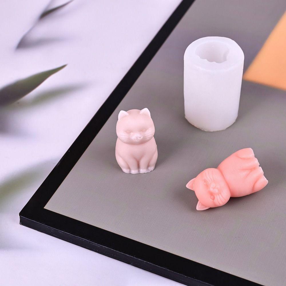 Sitting Cat Candle Mold Cute Soap Mould Desktop Ornaments Cat Silicone Mold Candle Making