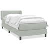Box Spring Bed with Mattress Light Gray 80 X 210 Cm Velvet