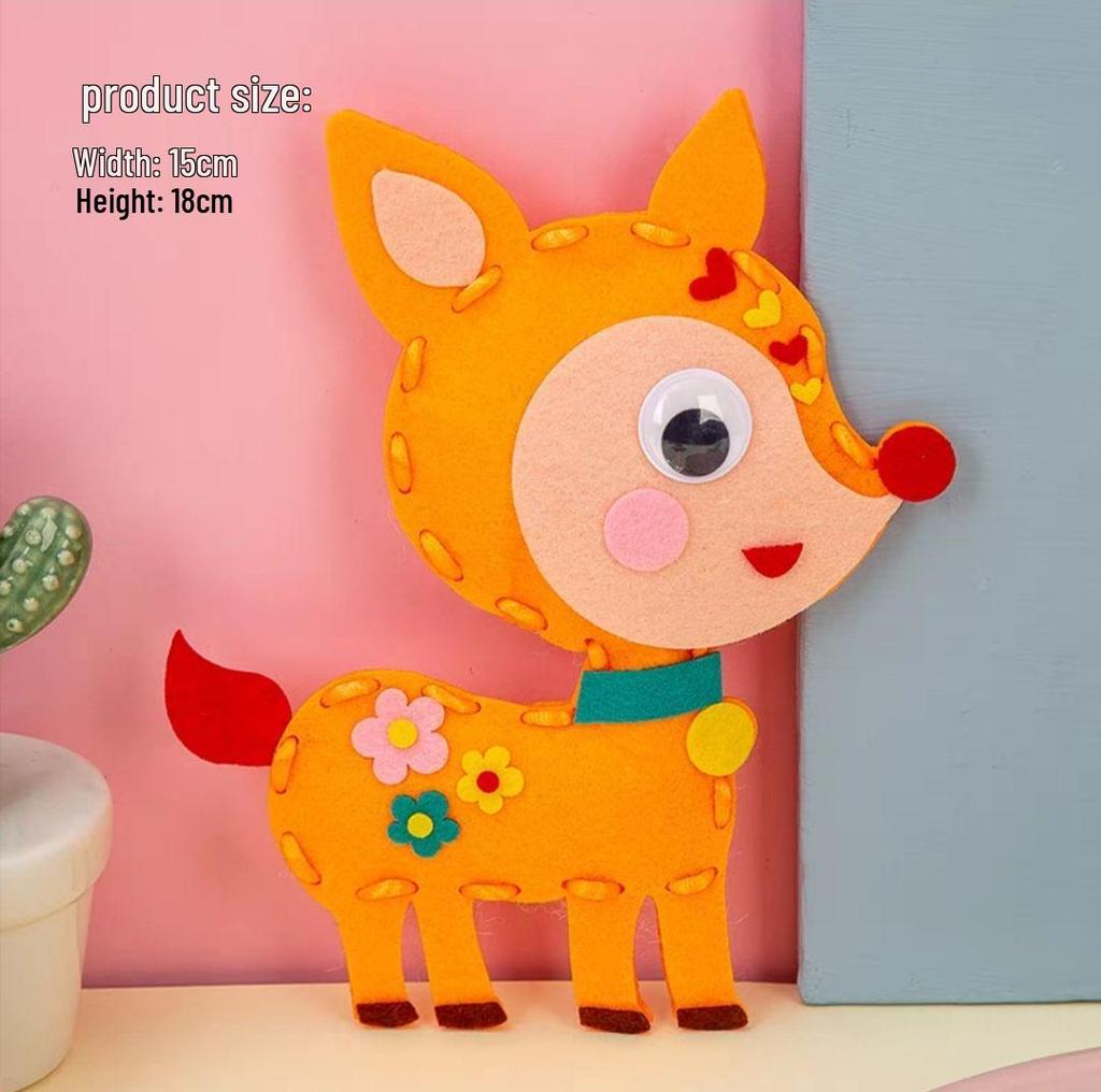 DIY Cartoon Doll Kit: Non-Woven Fabric Crafts for Kids 3-6 Years
