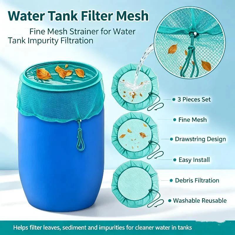 1Pcs Elastic Mesh Bucket Cover Dustproof Insect Leaf Proof Water Tank Protector For Outdoor Rain Tank Water Storage Bucket