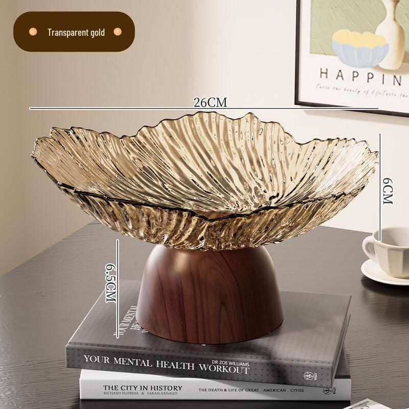 

Elegant French Fruit Plate Set with Wood Grain Stand