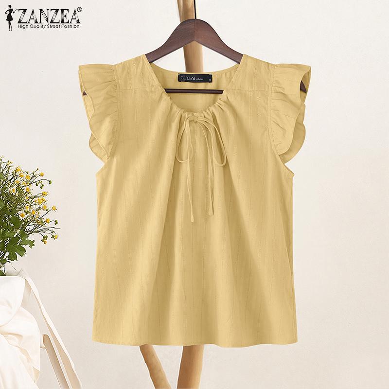 ZANZEA Women Casual Round Neck Summer Sleeveless Tank Tops