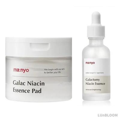 MANYO FACTORY Galac Niacin Intensive Brightening Duo Set(Galactomy Niacin Essence 50ml + Galac Niacin Essence Pad 80 Sheets) (+Free Gift)