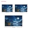 2D Asian Mountain Night Backdrop, Starry Sky and Misty Water
