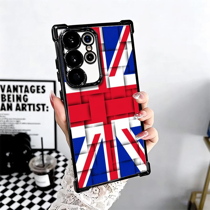 Union Jack England UK Flag Soft Phone Case For Samsung Galaxy S26 Ultra S25 Edge S24 FE S23 Plus S22 S21 + S20 Plating Anti-Fall