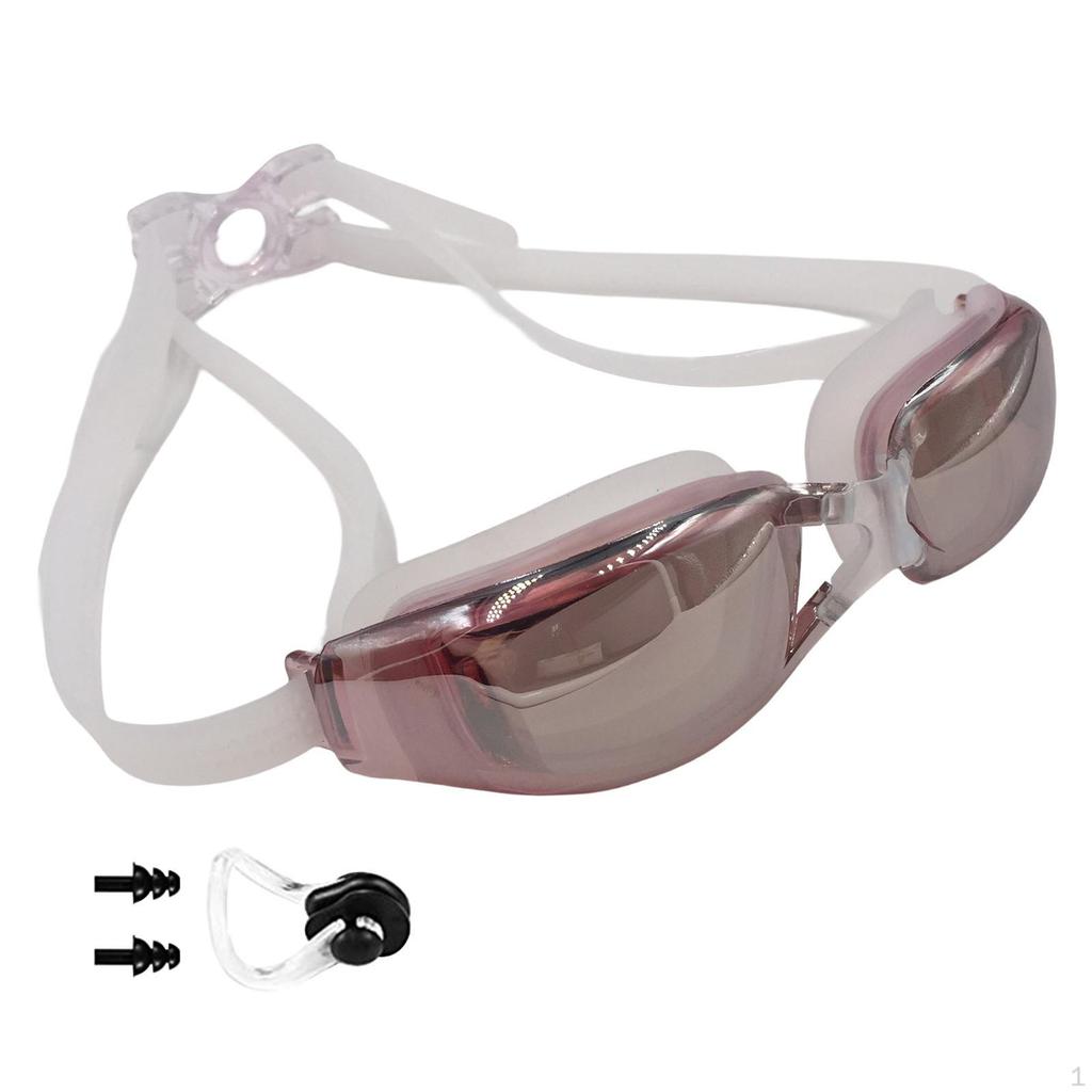 Fashion Swimming Goggles Anti Fog Case Comfortable Adjustable Gear Earplug for Youth Women Men