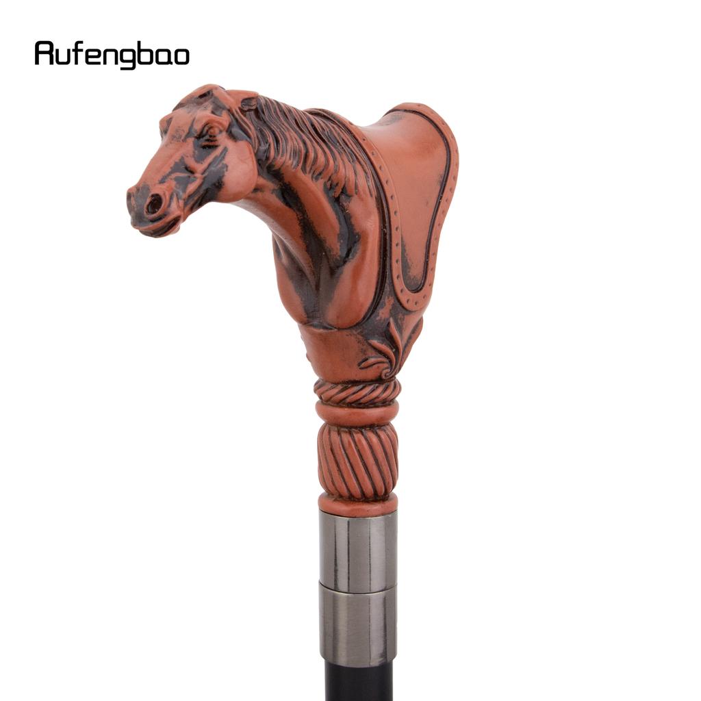 Red Resin Horse Head Animal Fashion Walking Stick Decorative Cospaly Vintage Party Fashionable Walking Cane Crosier 94cm