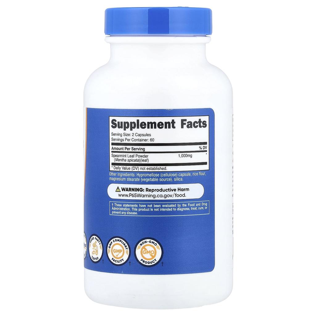 Nutricost Spearmint Leaf, 120 Capsules (500mg Per Capsule)