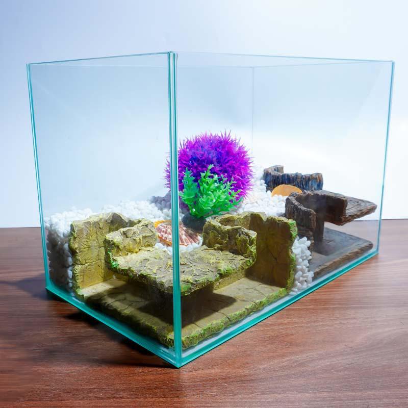 Natural Resin Aquariums Ornament Tunnel Shelter Corner Cave For Fish And Pet Fish Hideouts Fishtanks Decors