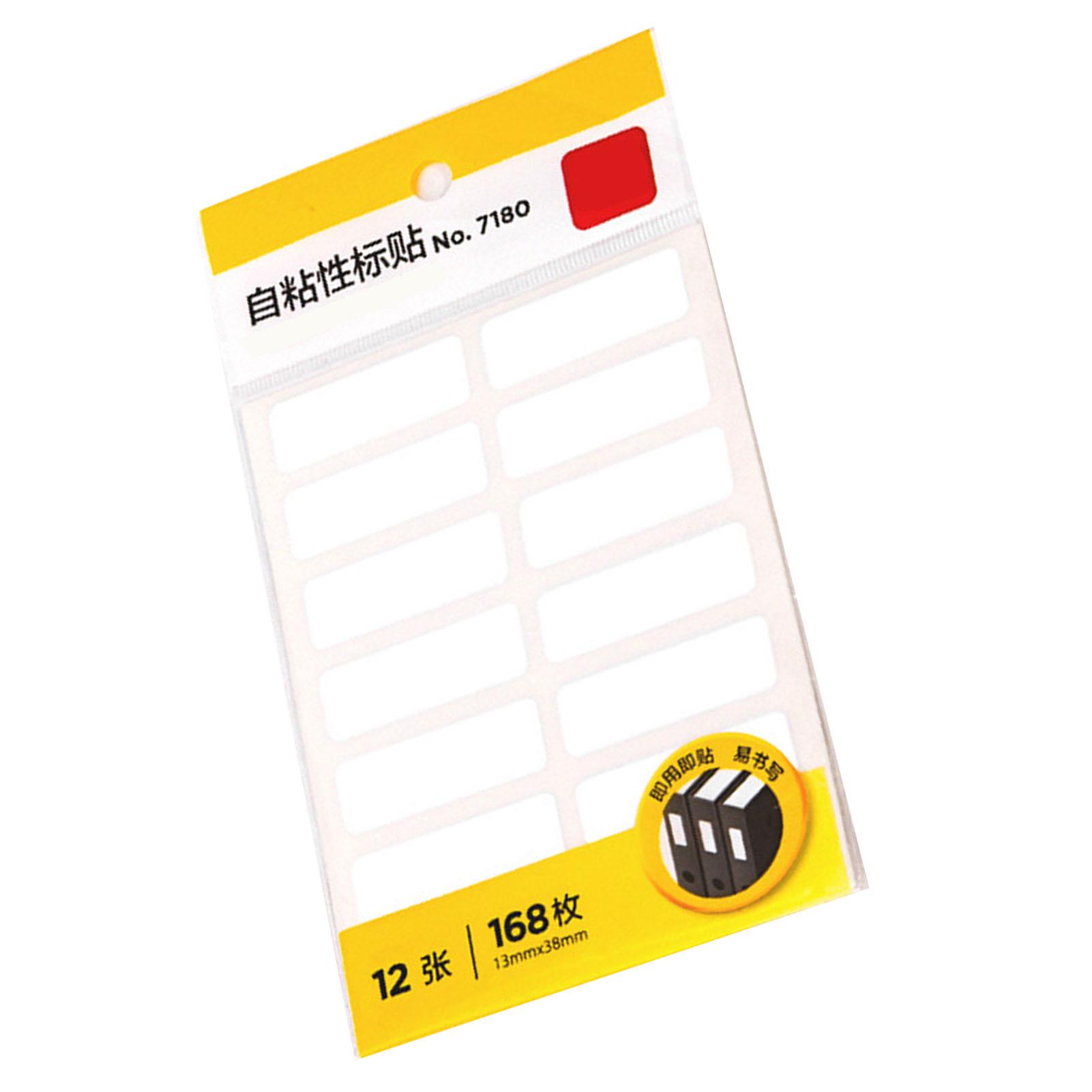 

168 шт. Белые самоклеящиеся этикетки 13x38 мм с высокой липкостью, долговечные, съемные, пустые наклейки
