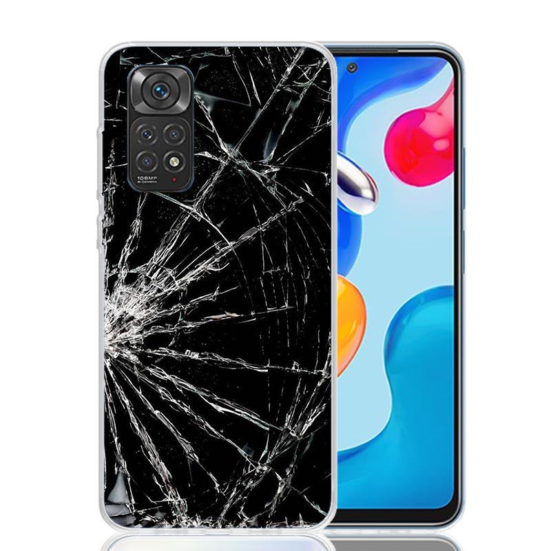 

Broken Phone Screen Phone Case For Xiaomi Redmi Note 15 14 13 12S 12 Pro Plus 11S 11E 11 11T 10S 10 Art Soft Pattern Cover Redmi Redmi Note 14S