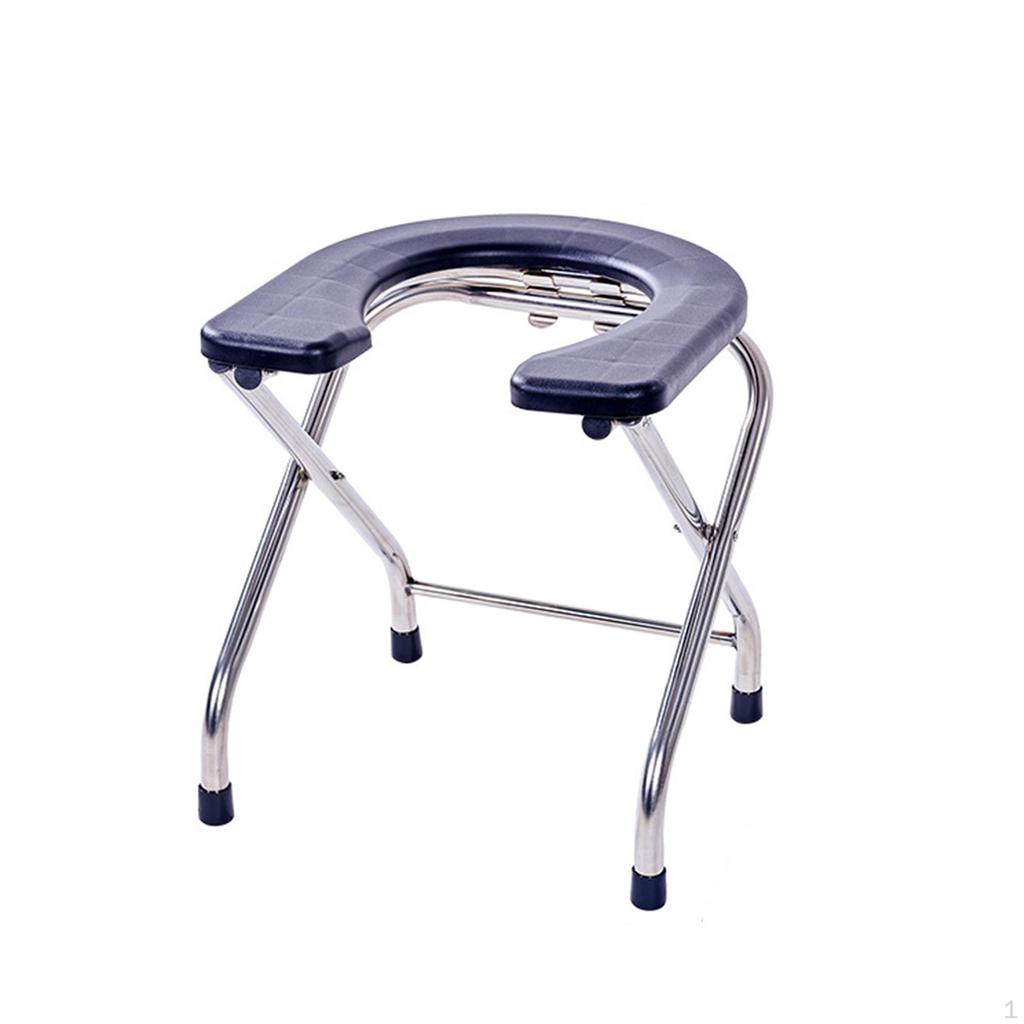 Elderly Squat Toilet Seat Stool Commodes Chair, Washable Frosted Board, Portable Folding