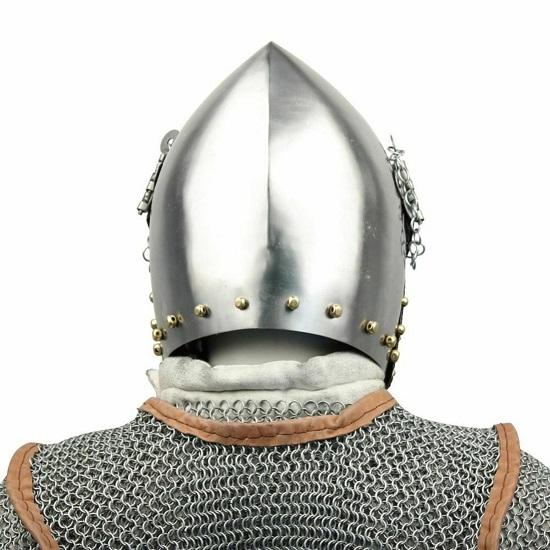 Casque médiéval Bascinet Casque de joute SCA Armure de chevalier LARP