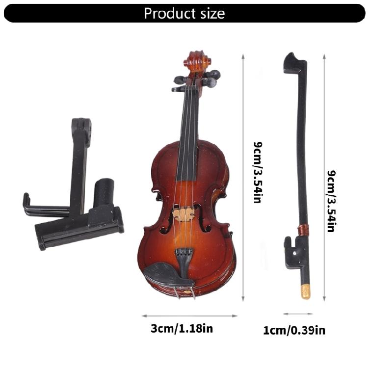 Dollhouses Violin and Stand Set Supplies for Garden, Office Display Music Instrument Party Decors