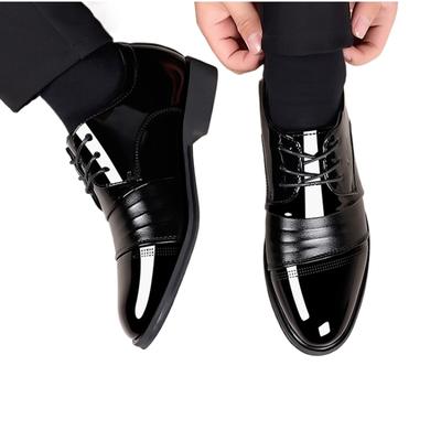 Zapatos de Cuero Hombre Verano Negocio Formal Talla Grande Negro Casual Aumento Interno Traje Transpirable Británico Novio Zapatos de Hombre