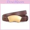 Genuine Leather Womens Belt With Metal Snap Button For Casual And Office Wear
