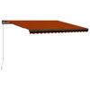 Retractable Manual Awning 450 x 300 cm Orange and Brown