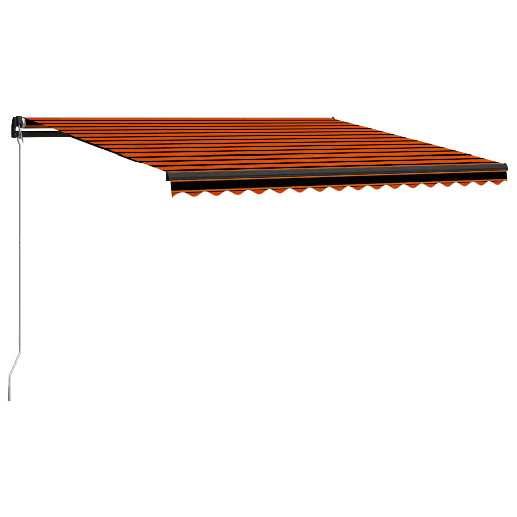Retractable Manual Awning 450 x 300 cm Orange and Brown