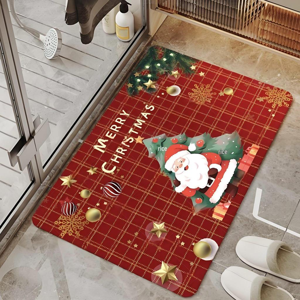 Non-Slip Christmas Rug - Quick-Dry & Absorbent Bathroom Floor Mat
